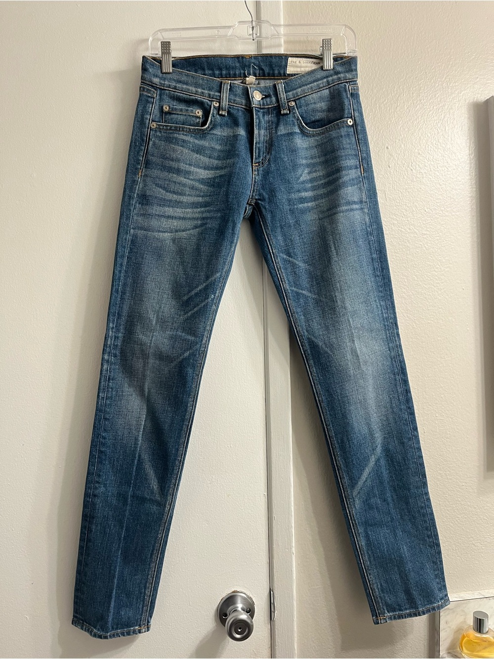 rag & bone Slim Straight Jeans in Blue Wash